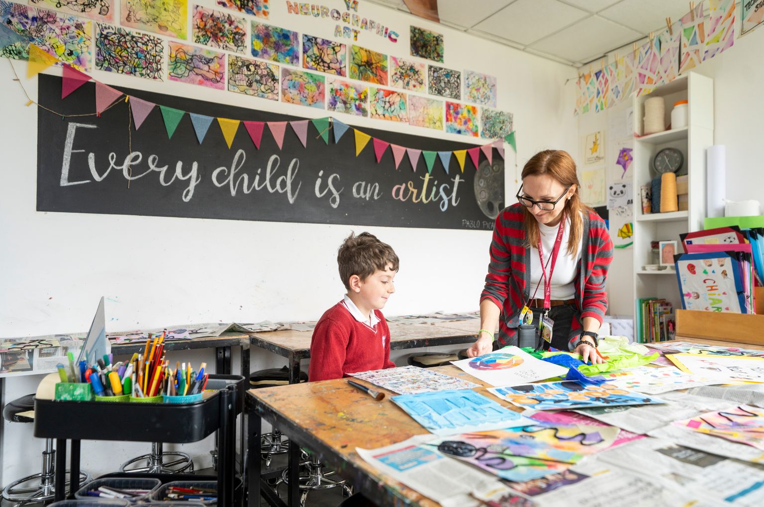 Il laboratorio d’arte in uso alla Primary BBS