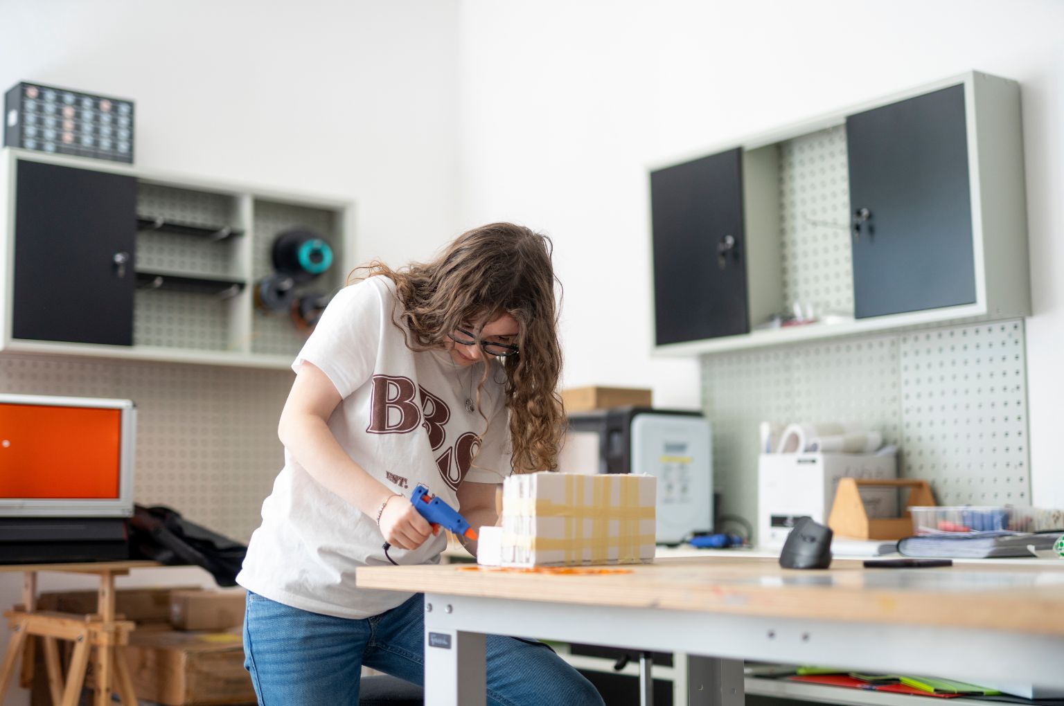 Lavoro di progettazione nel laboratorio di tecnologia a BBS